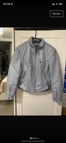 Veste cuir bleu - veste, moto